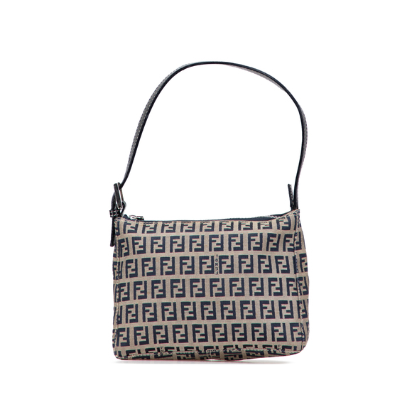Pre-Loved Fendi Zucchino Canvas Pochette - Picture 1 of 11
